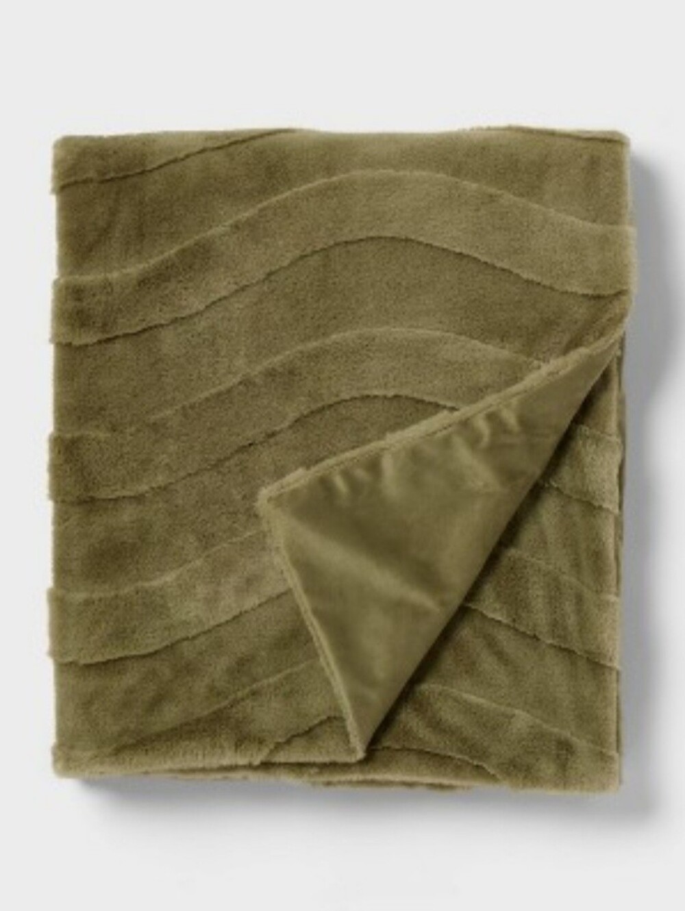 Pillowfort Green Wave Kids' Plush Throw Blanket